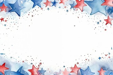Obraz premium Celebrate Freedom with Style: Hand-Drawn Independence Day Elements on Letter Paper, Featuring a Burst of Color and an Open Center..