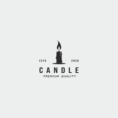 candle logo vintage vector illustration template icon graphic design