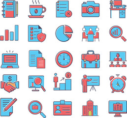 Set of business icon isolated on white background