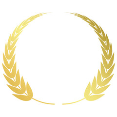 circular golden leaf branches award frame logo design luxury gold wreath