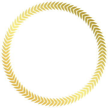 circular golden leaf branches award frame logo design luxury gold wreath