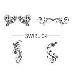 Illustration vector graphic of vintage floral swirl ornament set