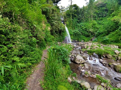 Tegal Guci Waterfall offers a panorama and natural charm that is still beautiful and cool