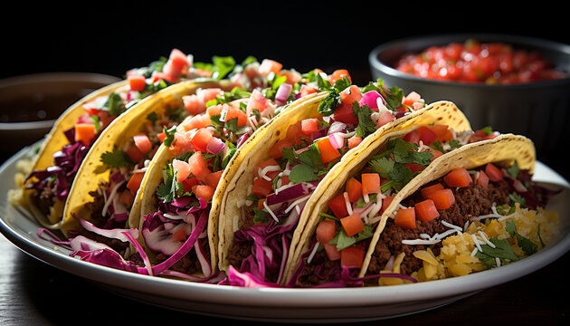 Freshness and spice on a plate of Mexican culture generated by AI
