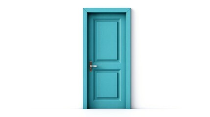 blue door on white background