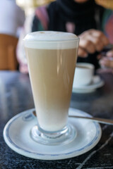 Cup of Coffee Latte on table 