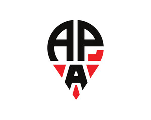 APA letter location shape logo design. APA letter location logo simple design. 1 - obrazy, fototapety, plakaty
