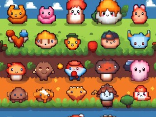 Obraz premium cute cartoon seamless pattern