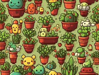cute cartoon seamless pattern