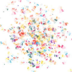 Colorful confetti on a transparent background. Event and party celebration elements.