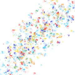 Colorful confetti on a transparent background. Event and party celebration elements.