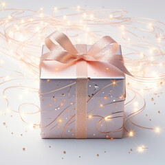 gift box with ribbon bow,Generated By Ai