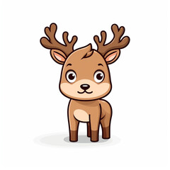 christmas reindeer with white background,Generated By Ai