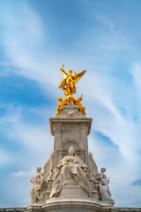 From below of Queen Victoria Memorial monument located at the end of The Mall in front of The...