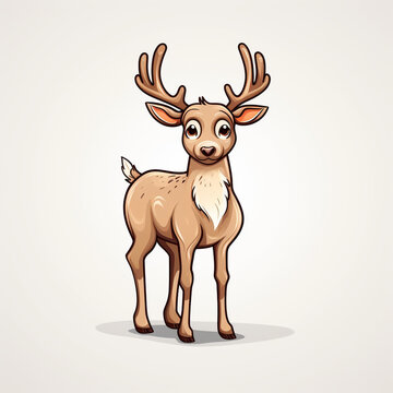 deer on white background,Generated By Ai