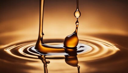 Falling drops of water. Splash effect after collision a falling drops with water Surface.