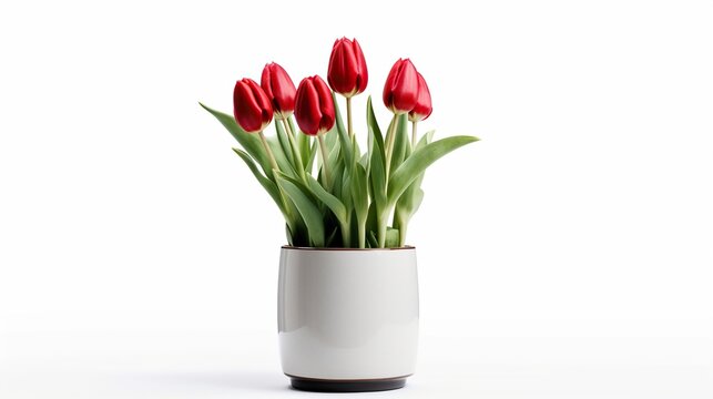 red tulips in a vase