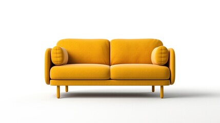 Yellow sofa isolated on white background 