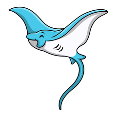 Cute stingray cartoon on white background © frescostudio