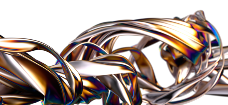 3d fluid shapes with holographic effect