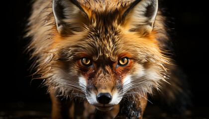 Fototapeta premium Cute puppy looking at camera, fluffy fur, alert and adorable generated by AI