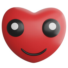 Heart emoji clipart flat design icon isolated on transparent background, 3D render emoji and emoticon concept