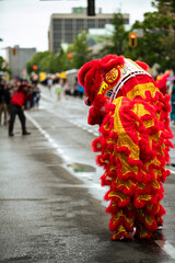 red Chinese dragon in a street
