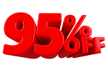 Discount 95 Percent off Sale - 3D Render Number Red
