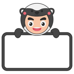 Cute Honey Badger Animal Holding Blank Banner