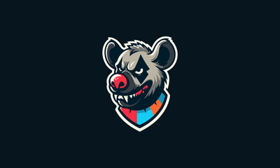 head hyena clown vector mascot design