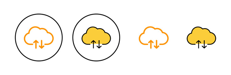 Cloud icon set for web and mobile app. cloud sign and symbol