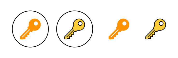 Key icon set for web and mobile app. Key sign and symbol.