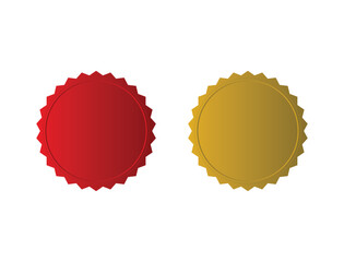 Golden and red stamps isolated on white background. Luxury seals.