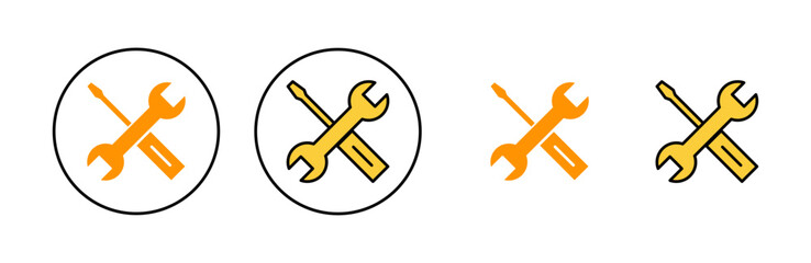 Repair tools icon set for web and mobile app. tool sign and symbol. setting icon. Wrench and screwdriver. Service