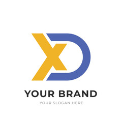 Set of Letter XD, DX, X, D Logo Design Collection, Initial Monogram Logo, Modern Alphabet Letter XD, DX, X, D Unique Logo Vector Template Illustration for Business Branding