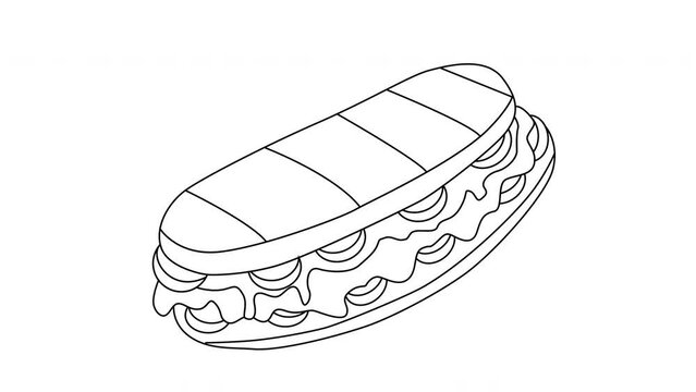 Animated sketch of the typical Italian food Panini icon