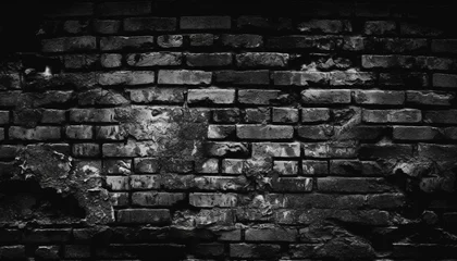Fotobehang Abstract old fashioned brick wall with textured effect and weathered material generated by AI © Jeronimo Ramos