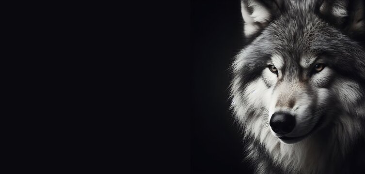 Scary Wolf Head Emblem Generative AI
