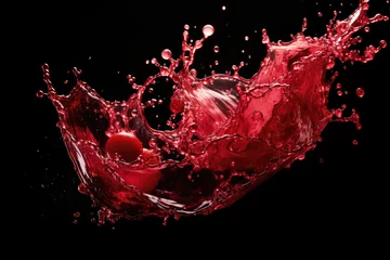 Fotobehang Close-up background of splashing of red wine © Veniamin Kraskov