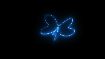 Abstract neon charging icon  illustration  4k 