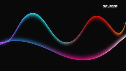Colorful Abstract waves on Black Background. Colorful dynamic.Graphic design grunge style concept for banner, flyer, landing page, website, banner. vector illustration
