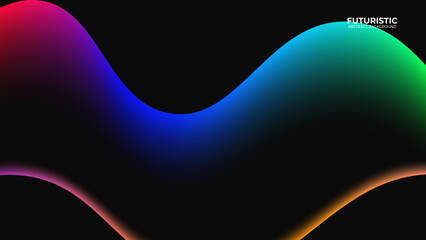 Colorful Abstract waves on Black Background. Colorful dynamic.Graphic design grunge style concept for banner, flyer, landing page, website, banner. vector illustration
