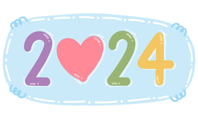 2024 Cute Doodle Happy New Year