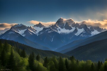 Fototapeta premium sunrise over the mountains