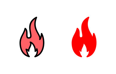 Fire icon set illustration. fire sign and symbol