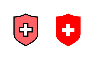 Health insurance icon set illustration. Insurance document sign and symbol