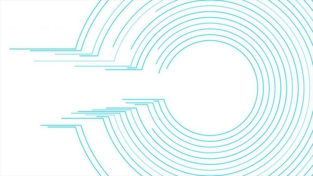 Blue circular lines abstract futuristic technology background. Seamless looping motion design. Video animation Ultra HD 4K 3840x2160