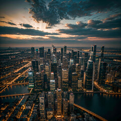 country skyline at sunset
