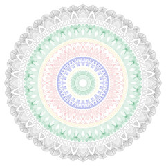Mandala line art healing and meditation abstract design semi colorful