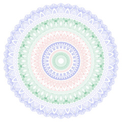 Mandala line art healing and meditation abstract design light colorful